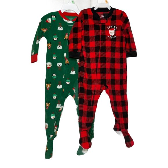 Carter's Other - Carter’s 12m 18m Sleeper Set Christmas Santa
